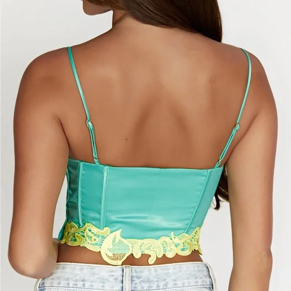 TATIANA
Corset Top With Lace - Mint - Picture 3 of 4